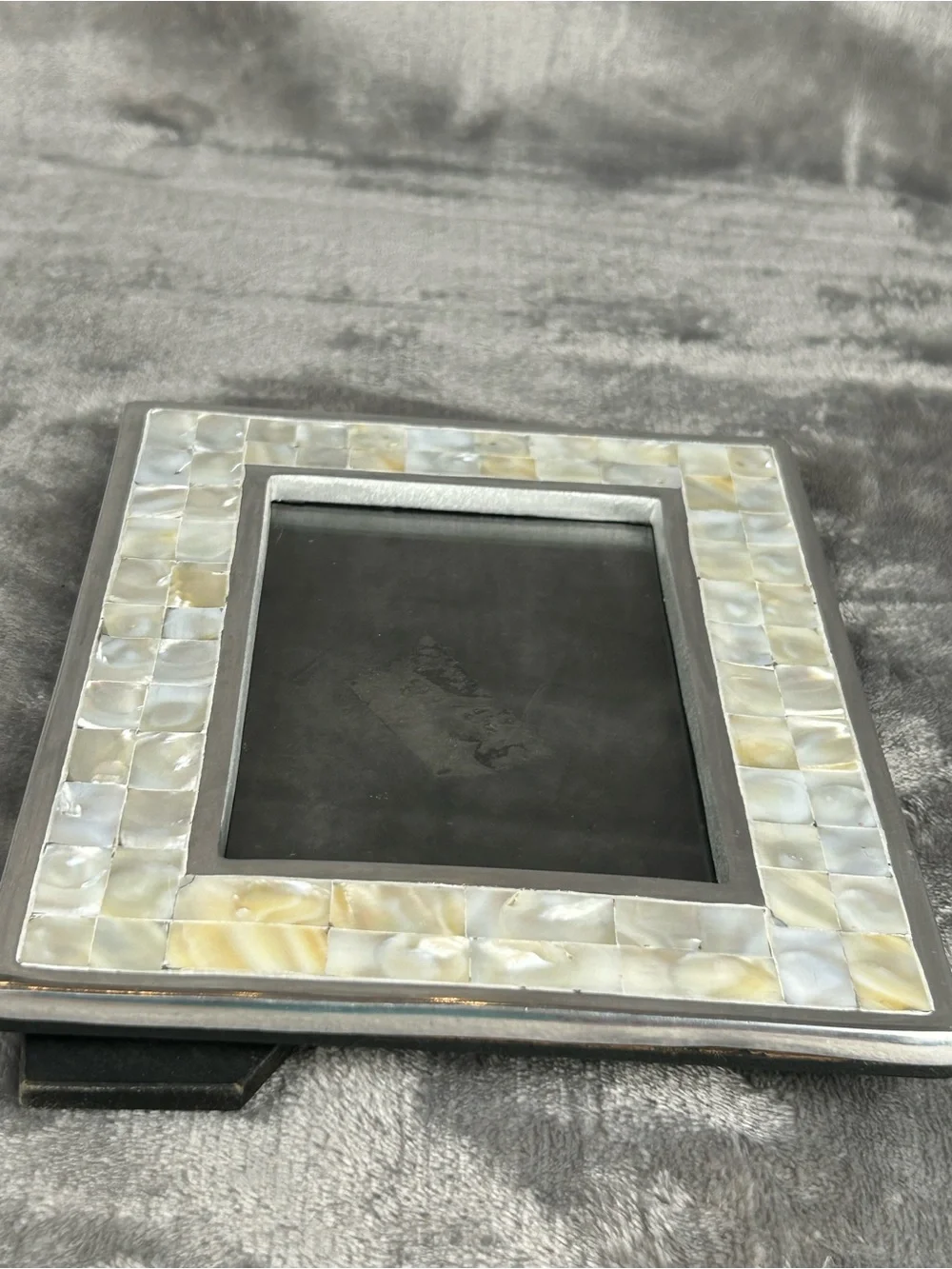 Vintage Mother Of Pearl Frame For 4x6” Silvertone Metal Easel Back Coastal Vibes